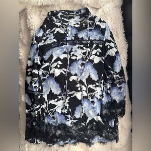 Karl Lagerfeld flower tie blouse